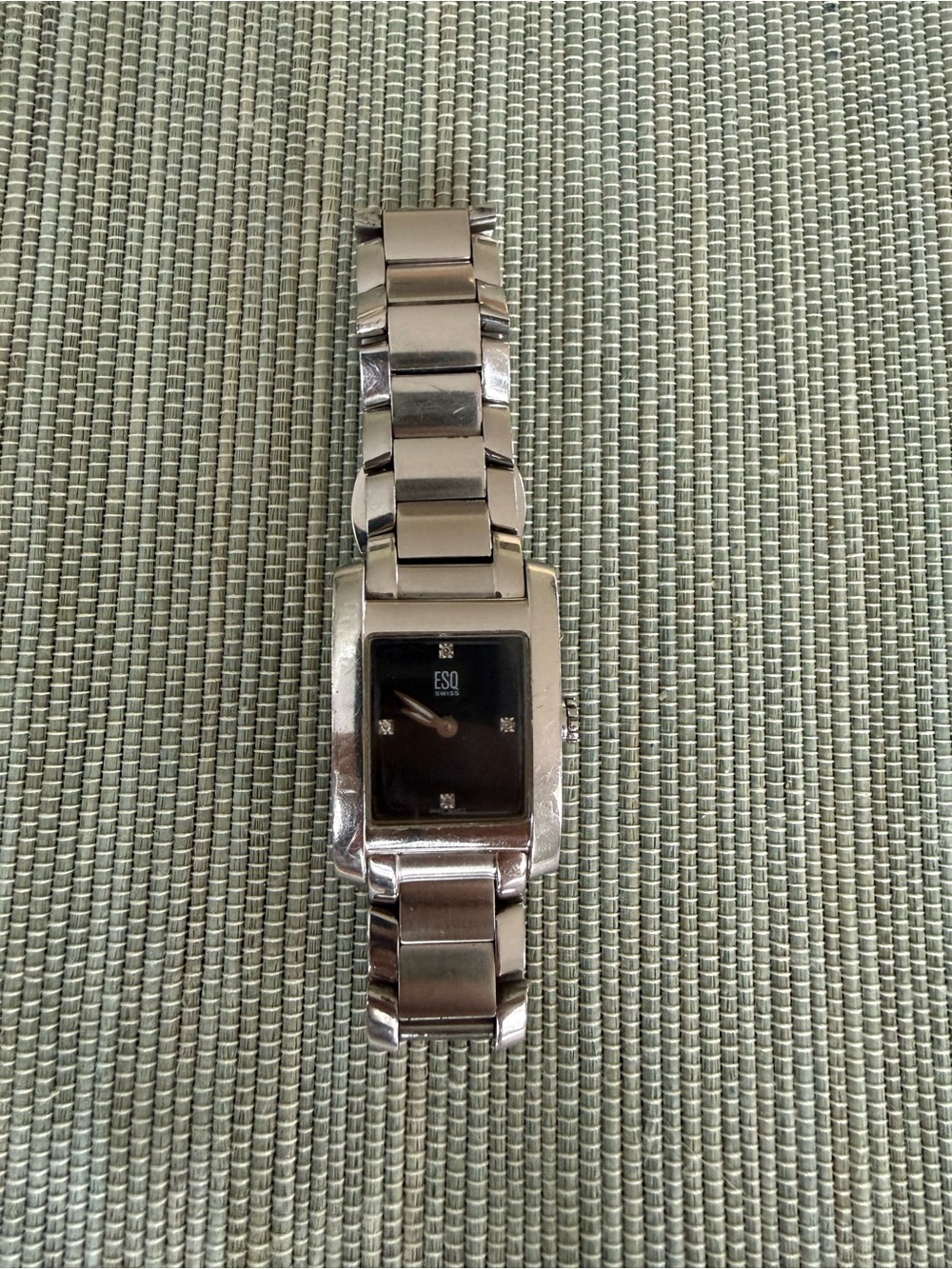 Vintage ESQ Movado Swiss Women’s Stainless Steel Tank Watch